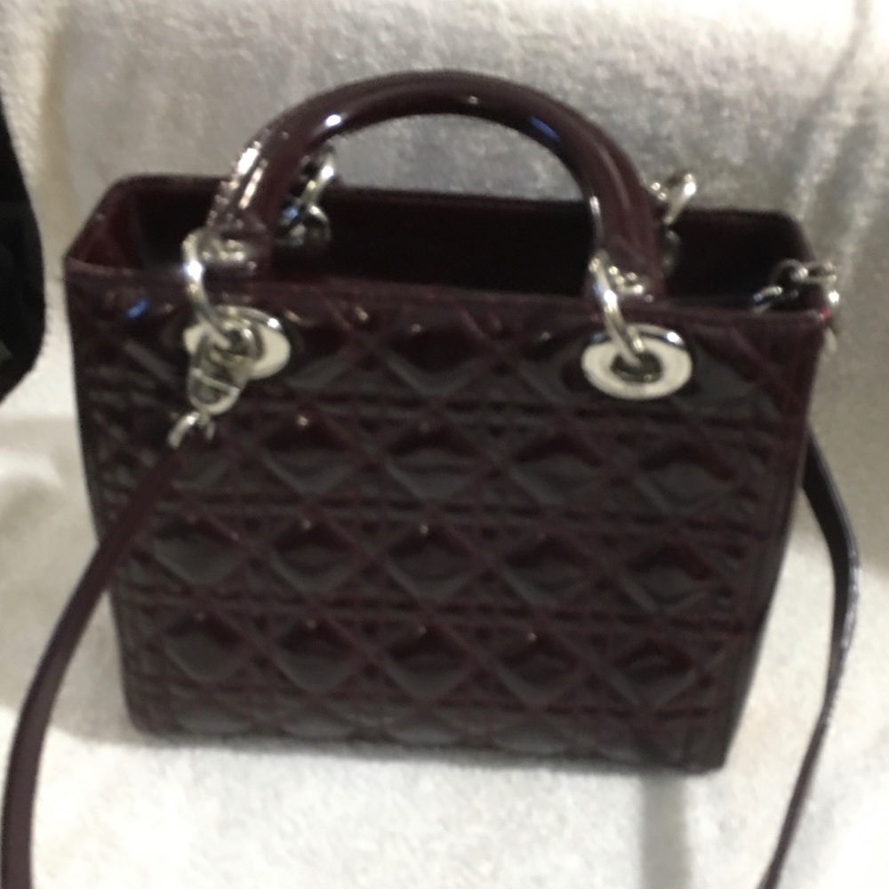 Vintage Red Patent Large Lady Dior Shopping Tote - Picture 2 of 5